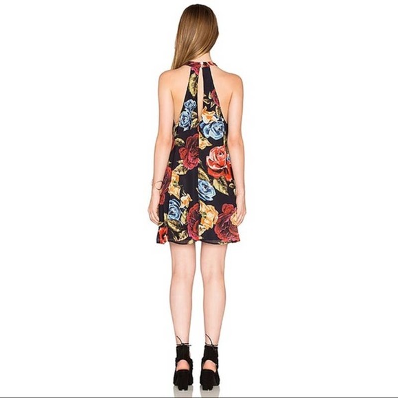 Show Me Your Mumu Womens Tess Tie Front Mini Dress Navy Floral Size Small - Picture 13 of 14